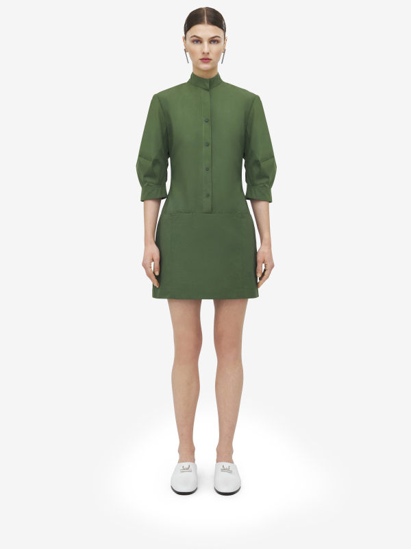 ALEXANDER MCQUEEN - Cotton Poplin Mini Dress - Item 839783QAAAY3009